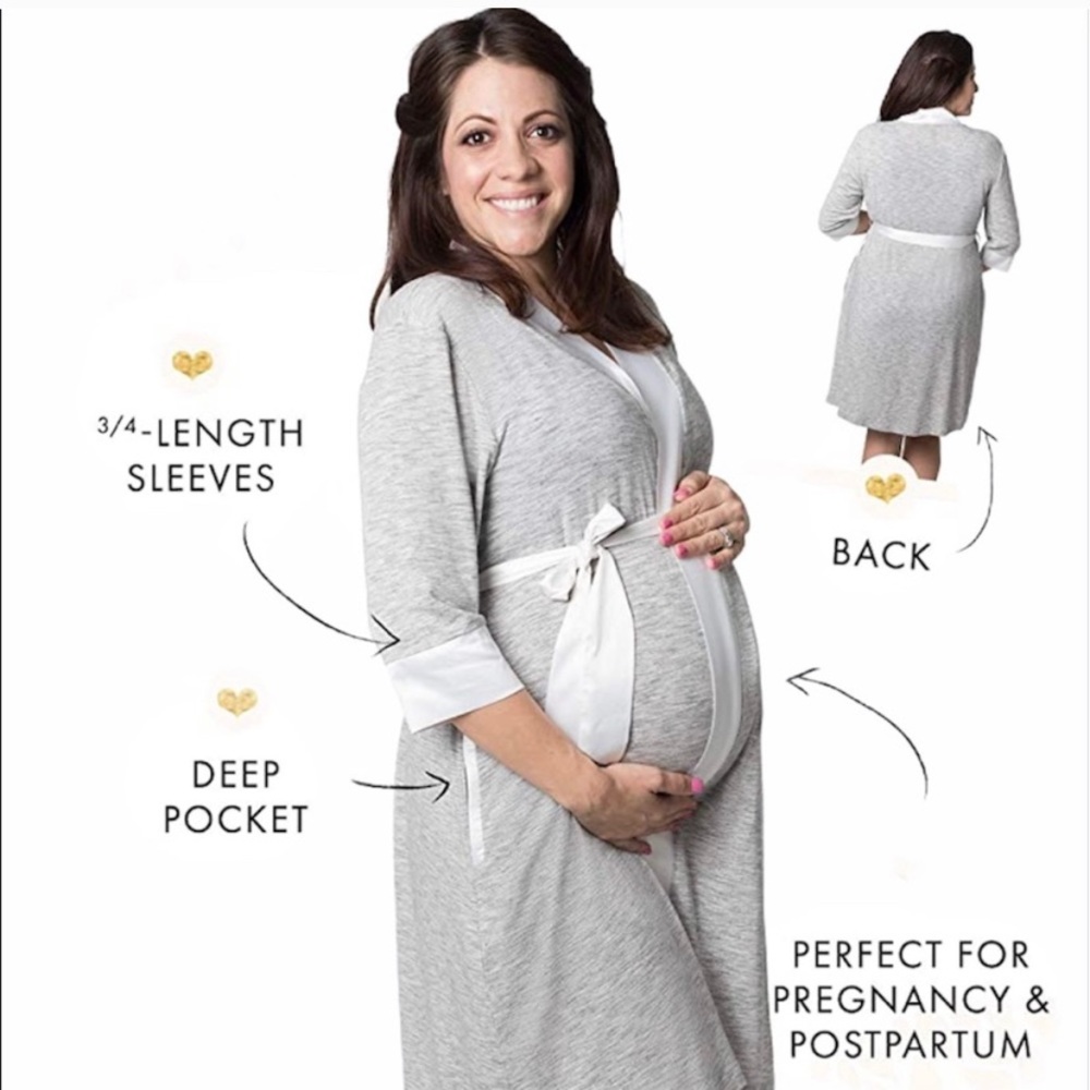 Kindred Bravely Gray Emmaline Maternity Robe L/XL